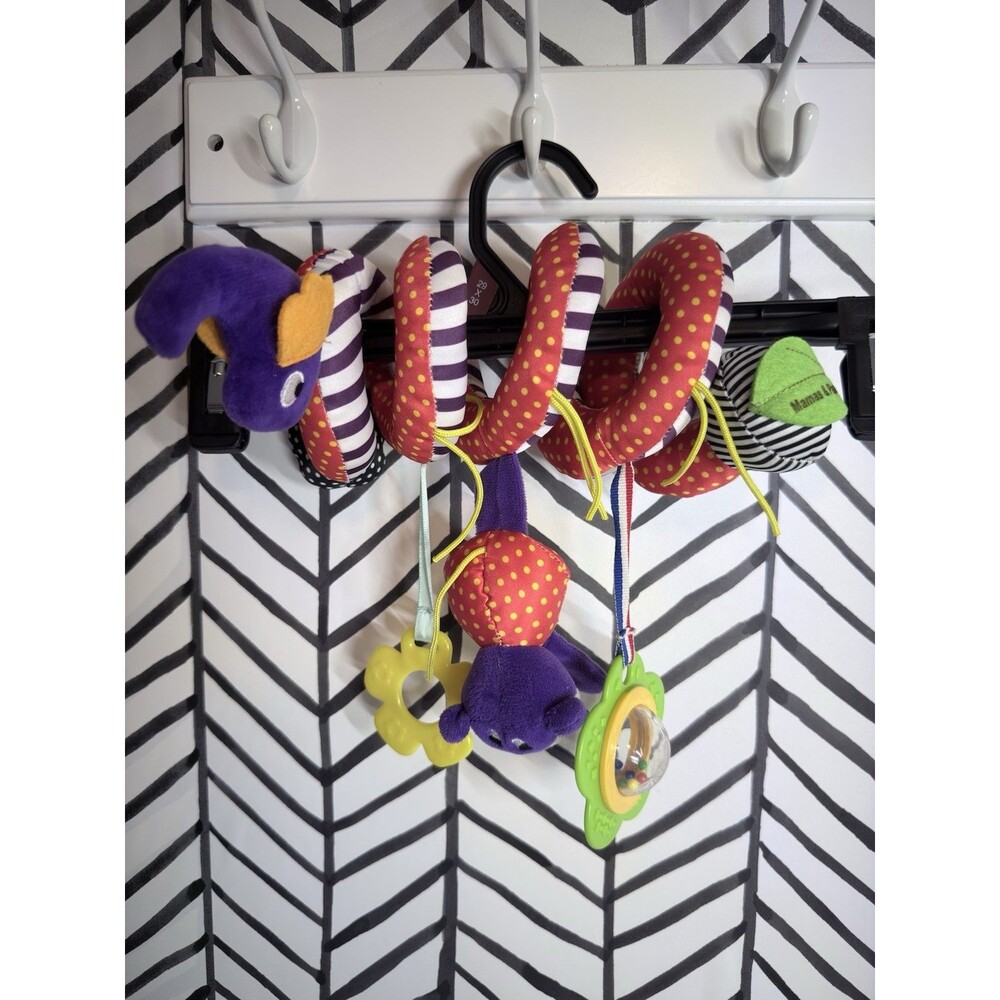 Mamas & Papas Multicolor Hanging Rattles Car Seat Wrap Hanger Baby Toy 6041
